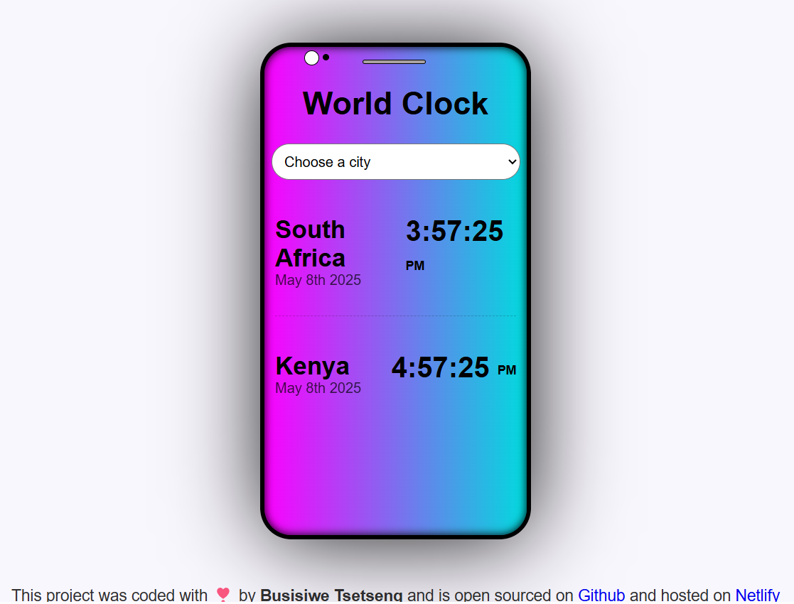 World clock app image